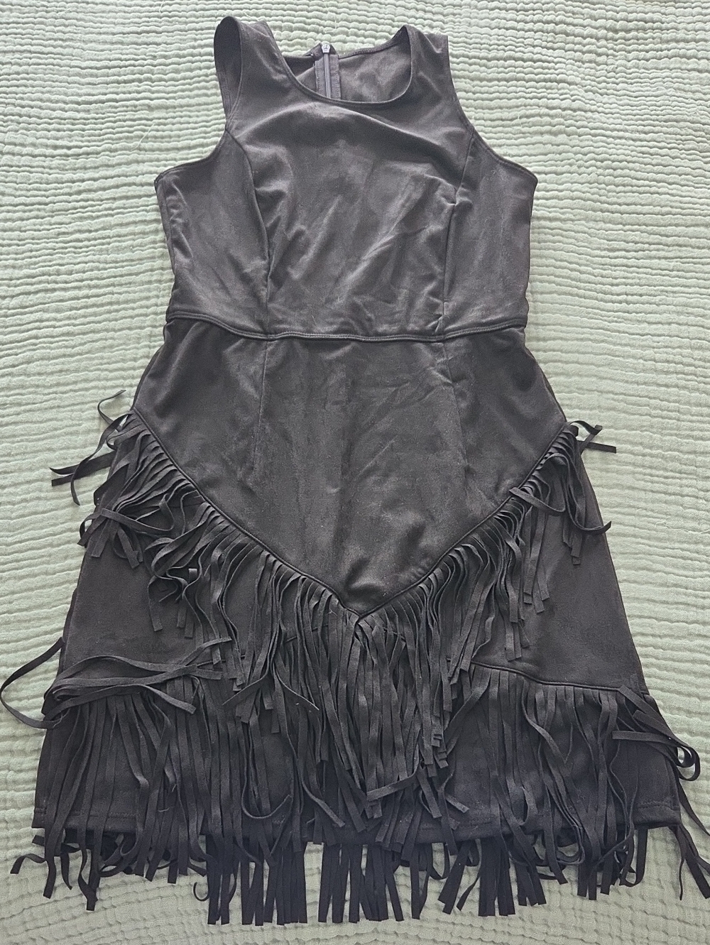 HALARA Black Sleeveless Fringe Mini Dress